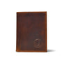 Tan Brown Slim Leather Fold Wallet - front view, handcrafted buffalo leather | Hema Emporium