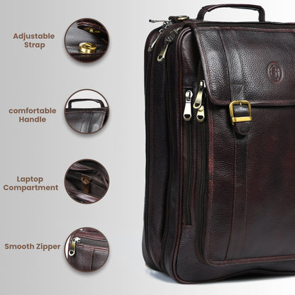Workation Backpack | 2 in 1 Laptop bag - Maroon Red