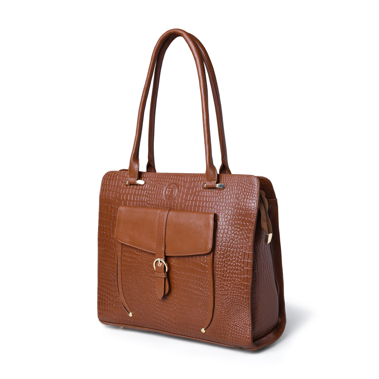 Vera Women's Crocodile Embossed Leather Work Bag