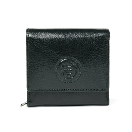 Minimalist Leather Wallet with Coin Pocket - Olive Green