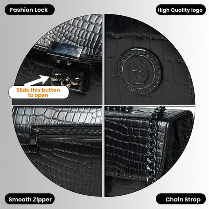 Croc Charm Crossbody Bag - Black