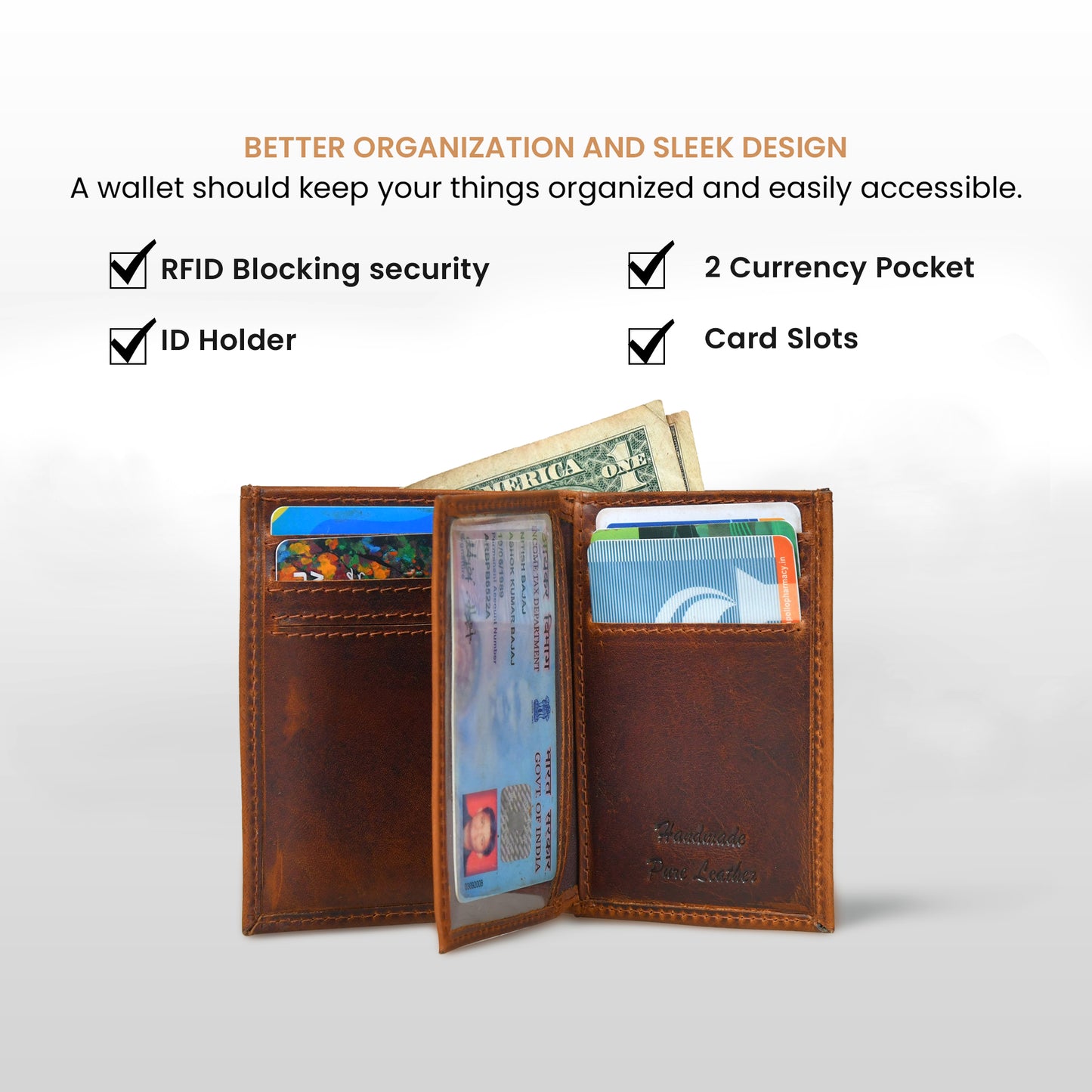 RustFold Leather Wallet - Tan Brown
