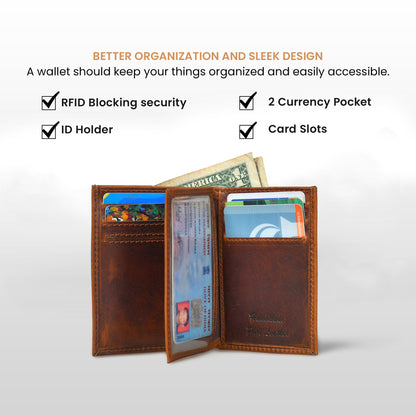 RustFold Leather Wallet - Tan Brown