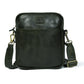 Dark Brown Leather Bag - front view with shoulder strap, handcrafted buffalo leather | Hema Emporium