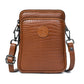 Brown Leather Sling Bag - front view with croc texture, handcrafted buffalo leather | Hema Emporium