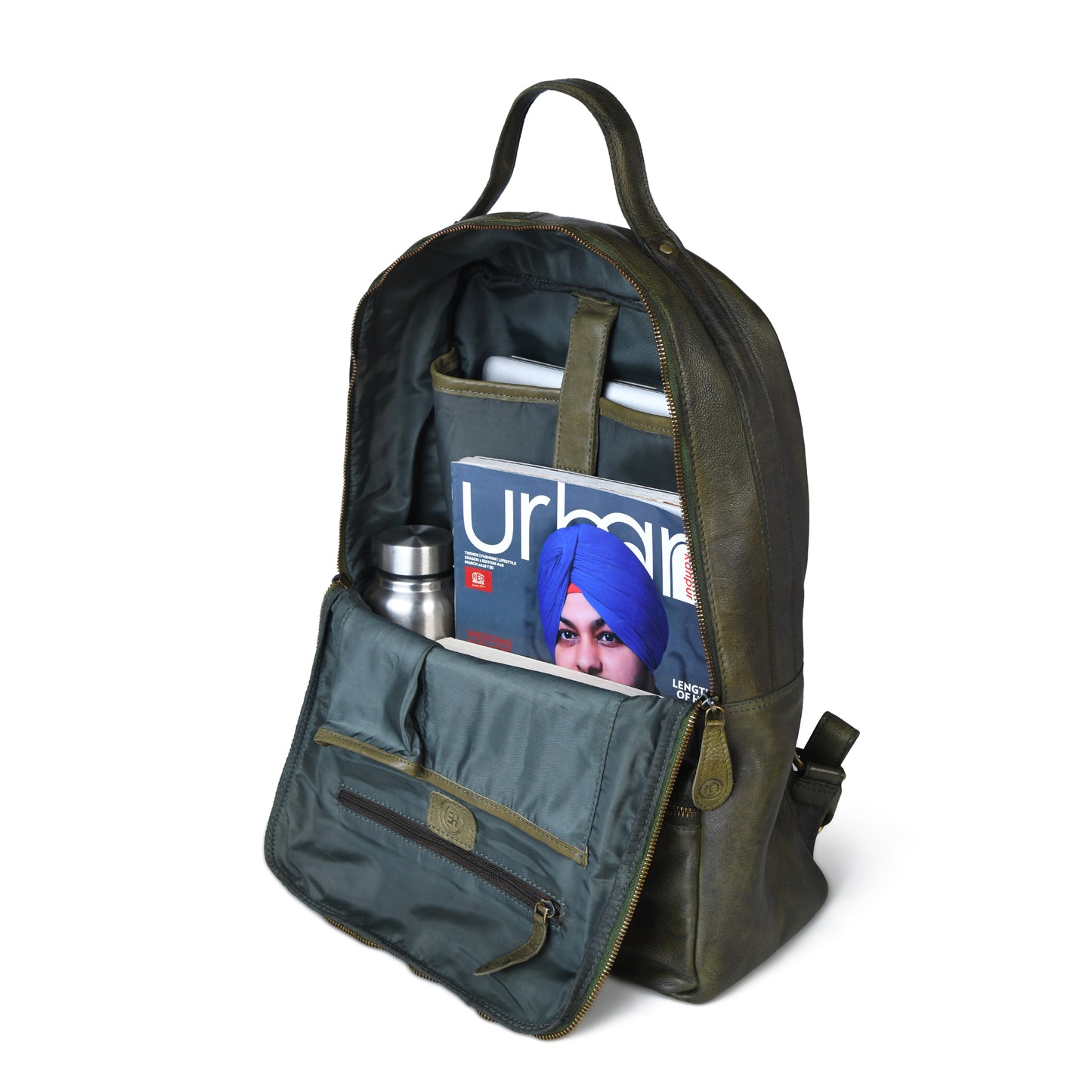 The Marlowe - Leather Backpack with Gold Buckle Straps