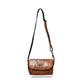 Brown Leather Fold Crossbody Bag - front view, handcrafted buffalo leather | Hema Emporium