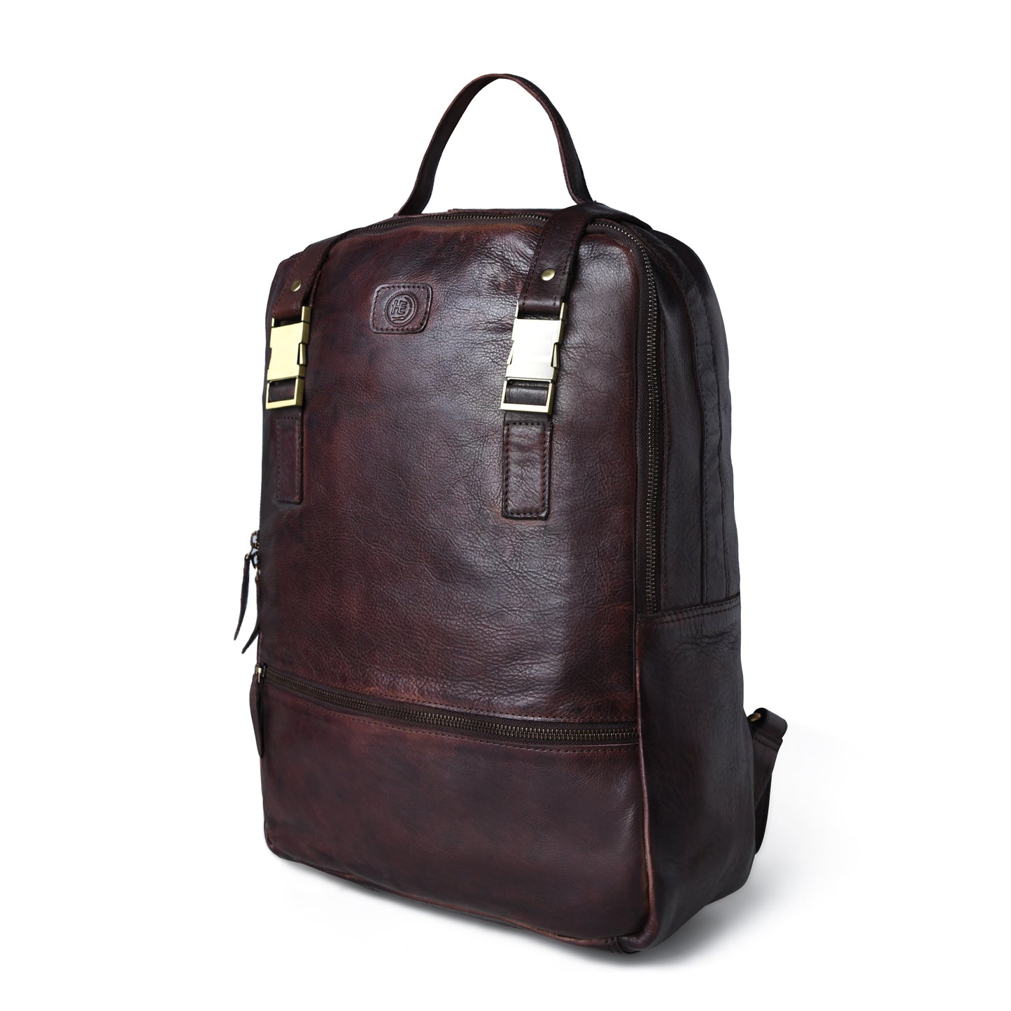 The Marlowe - Leather Backpack with Gold Buckle Straps