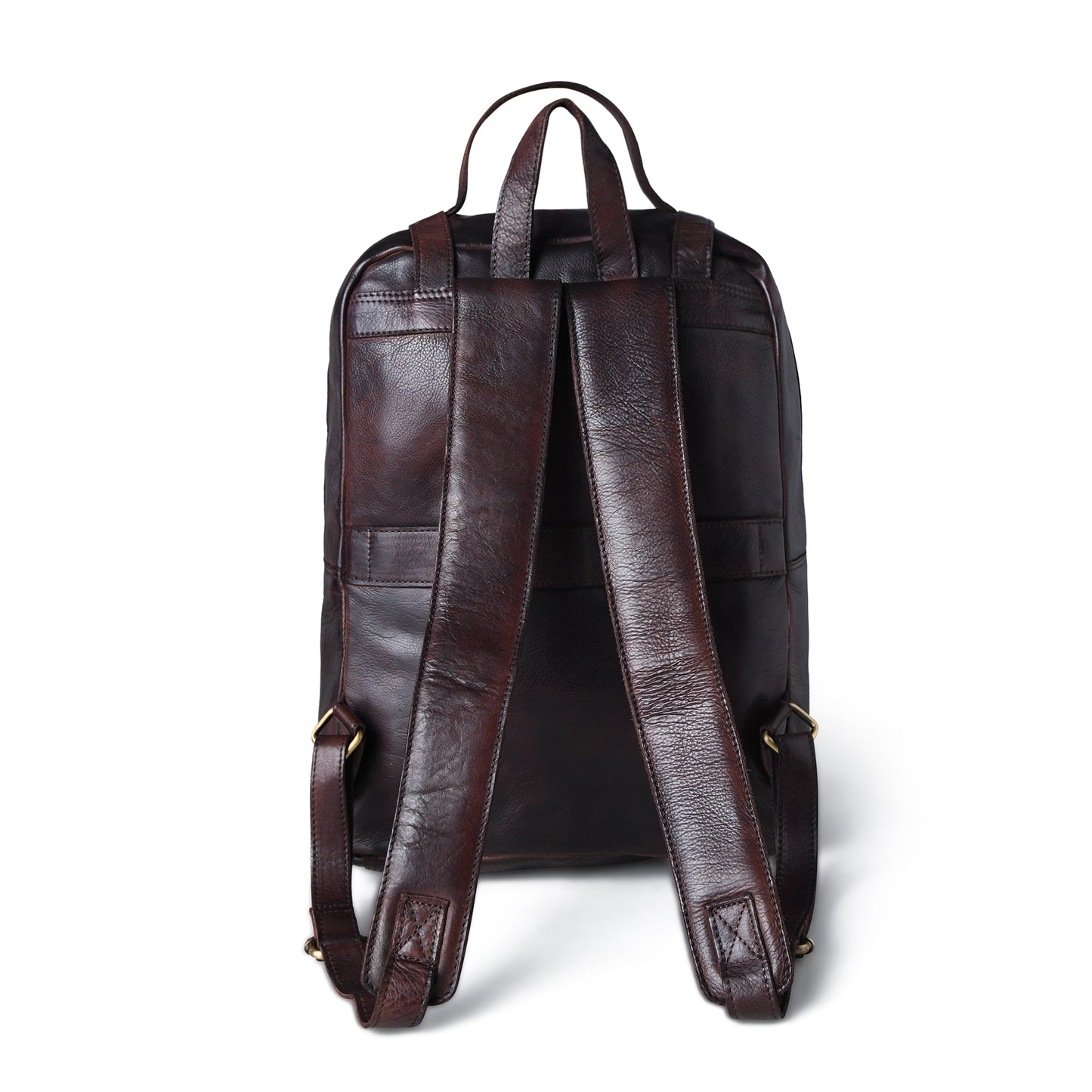 The Marlowe - Leather Backpack with Gold Buckle Straps