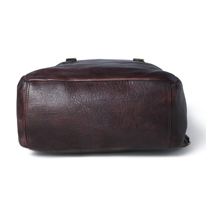 The Marlowe - Leather Backpack with Gold Buckle Straps