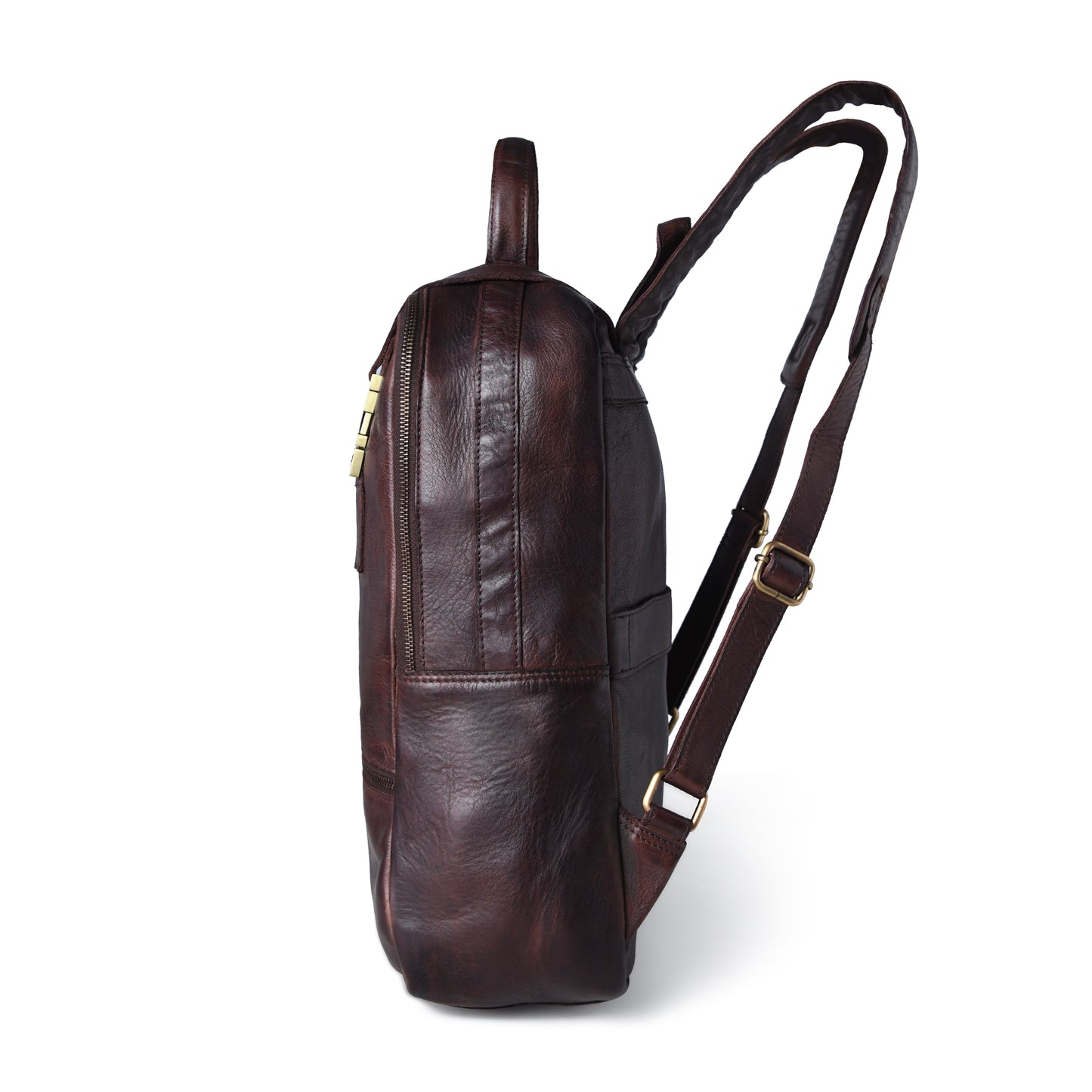 The Marlowe - Leather Backpack with Gold Buckle Straps