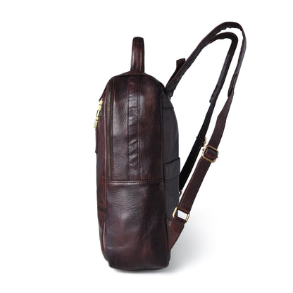 The Marlowe - Leather Backpack with Gold Buckle Straps