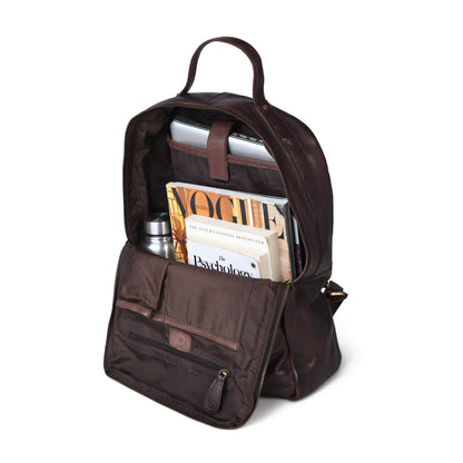 The Marlowe - Leather Backpack with Gold Buckle Straps