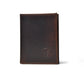 Dark Brown Slim Leather Fold Wallet - front view, handcrafted buffalo leather | Hema Emporium