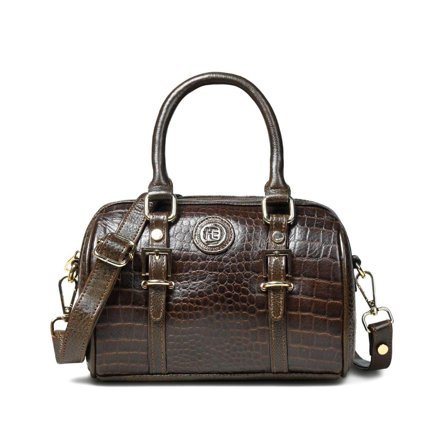 Textured Barrel Satchel - Tan Brown
