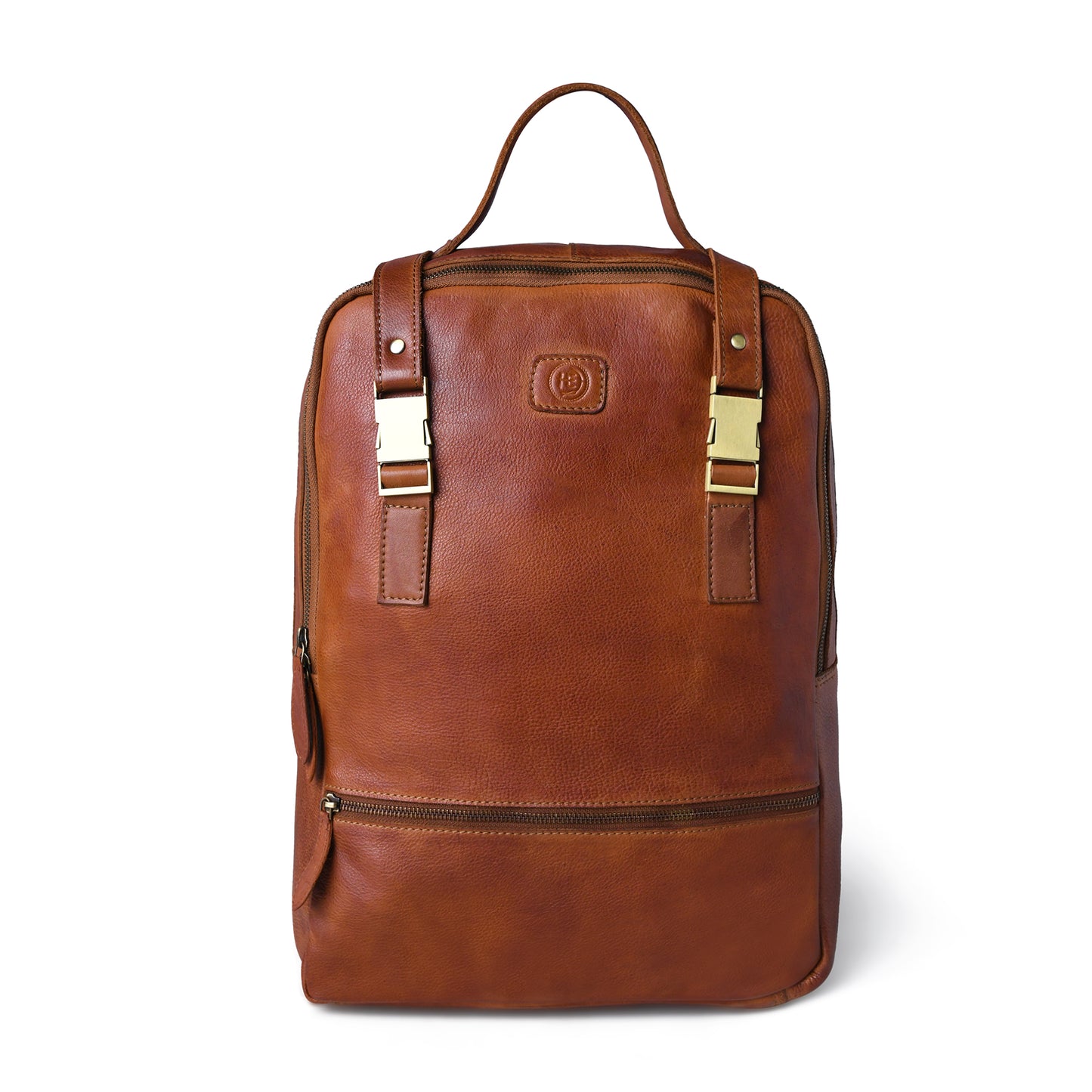 The Marlowe - Leather Backpack with Gold Buckle Straps