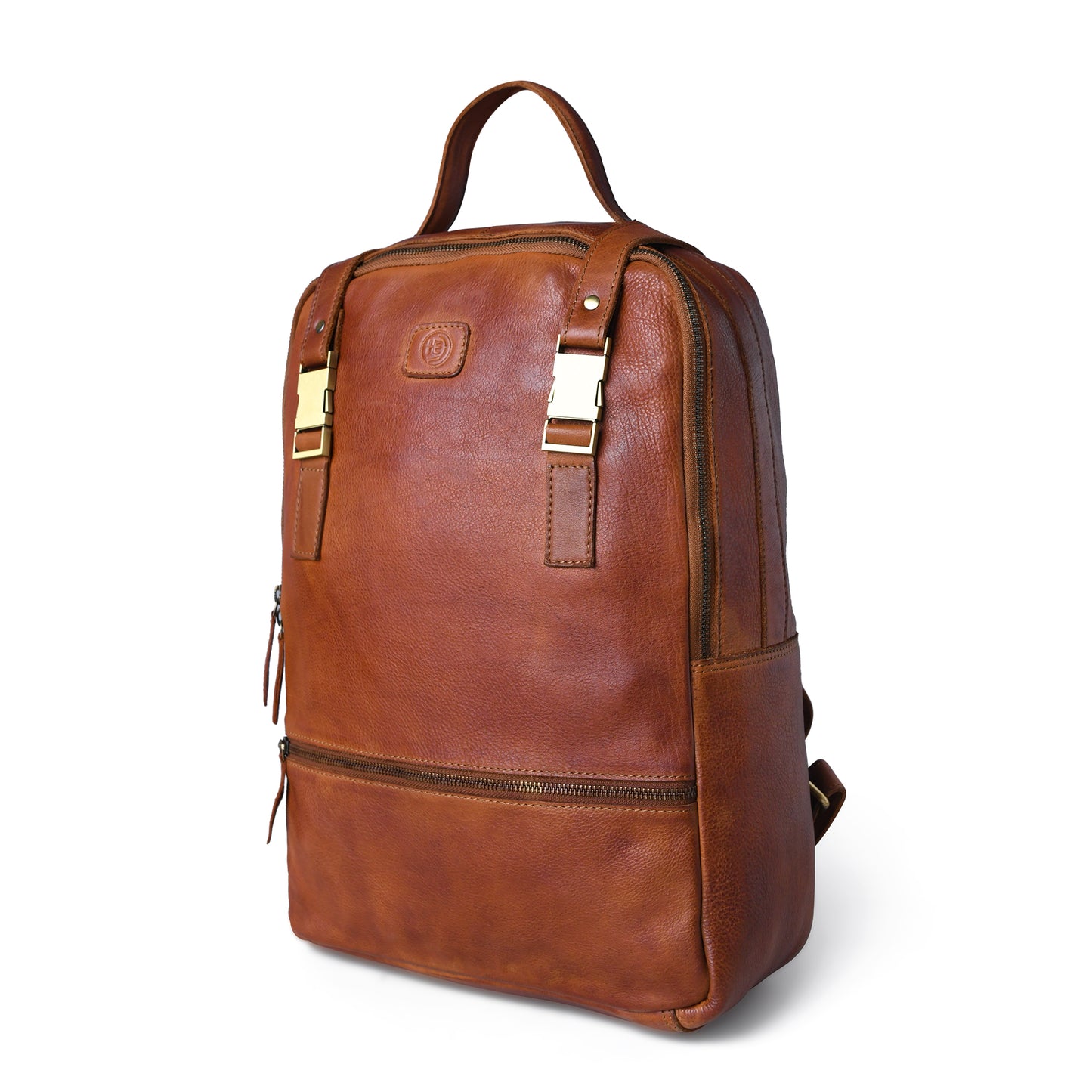 The Marlowe - Leather Backpack with Gold Buckle Straps