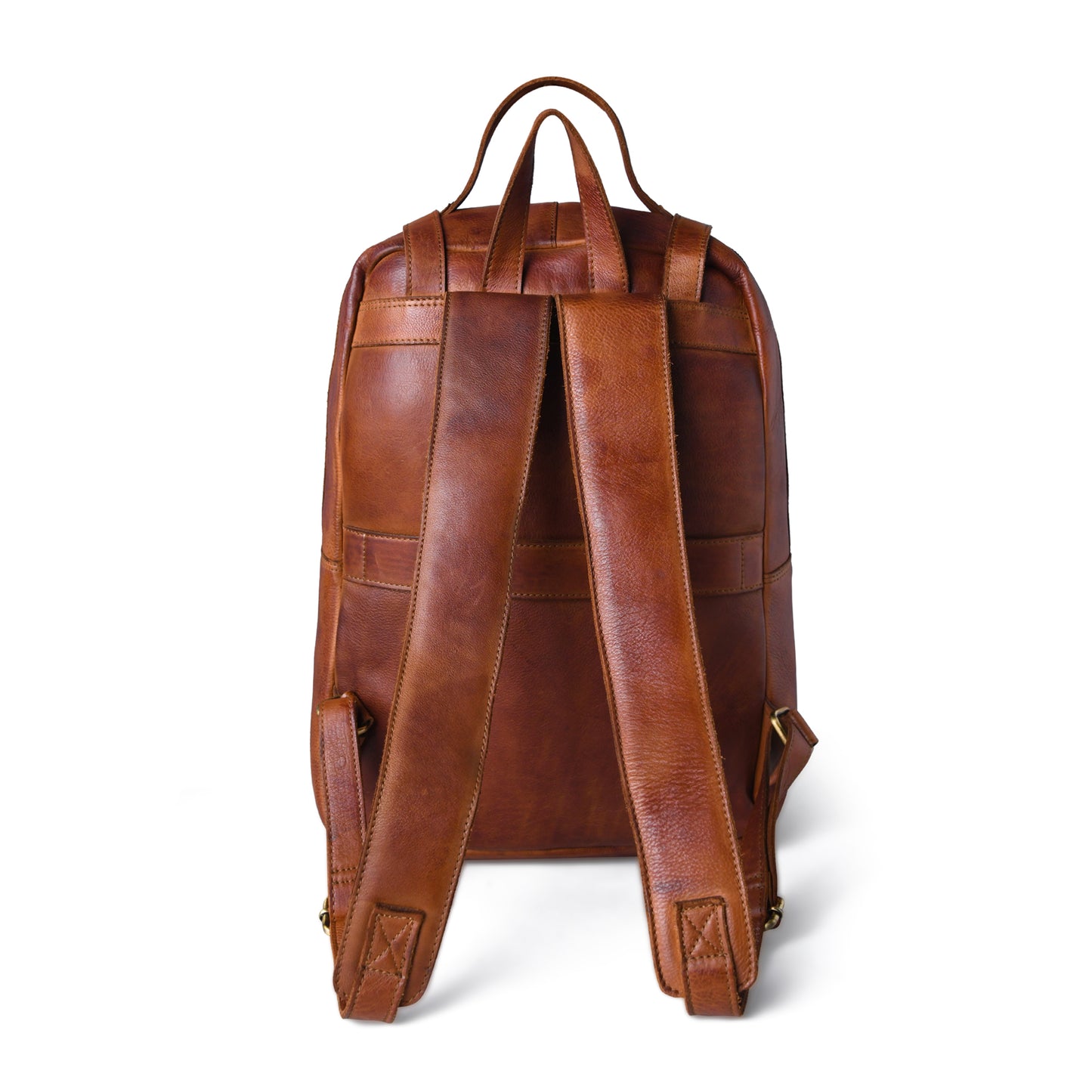 The Marlowe - Leather Backpack with Gold Buckle Straps