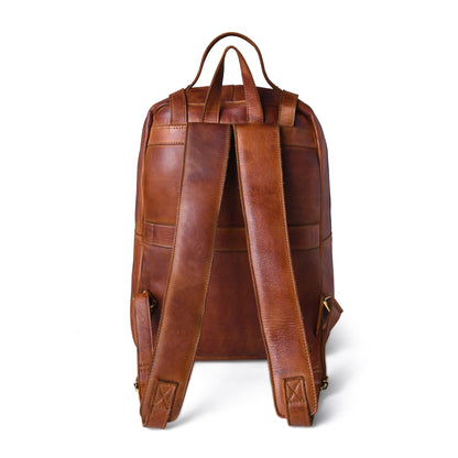 The Marlowe - Leather Backpack with Gold Buckle Straps