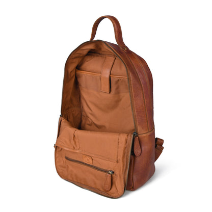 The Marlowe - Leather Backpack with Gold Buckle Straps