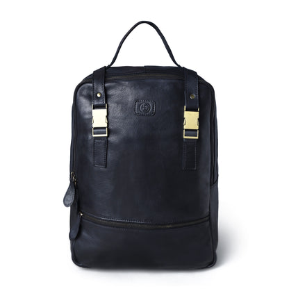 The Marlowe - Leather Backpack with Gold Buckle Straps