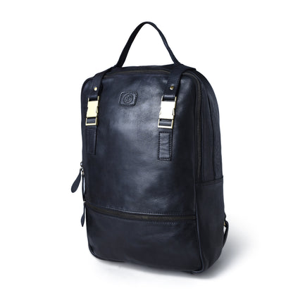 The Marlowe - Leather Backpack with Gold Buckle Straps