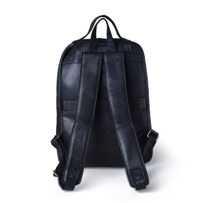 The Marlowe - Leather Backpack with Gold Buckle Straps