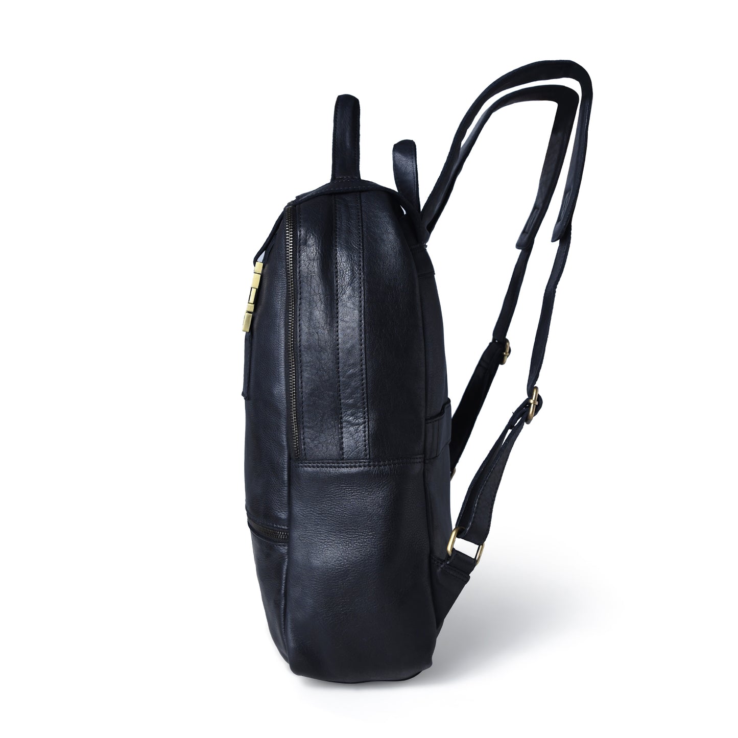 The Marlowe - Leather Backpack with Gold Buckle Straps