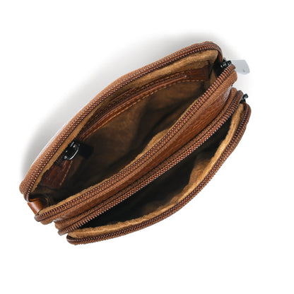 Croc Emposed Sling Bag - Brown
