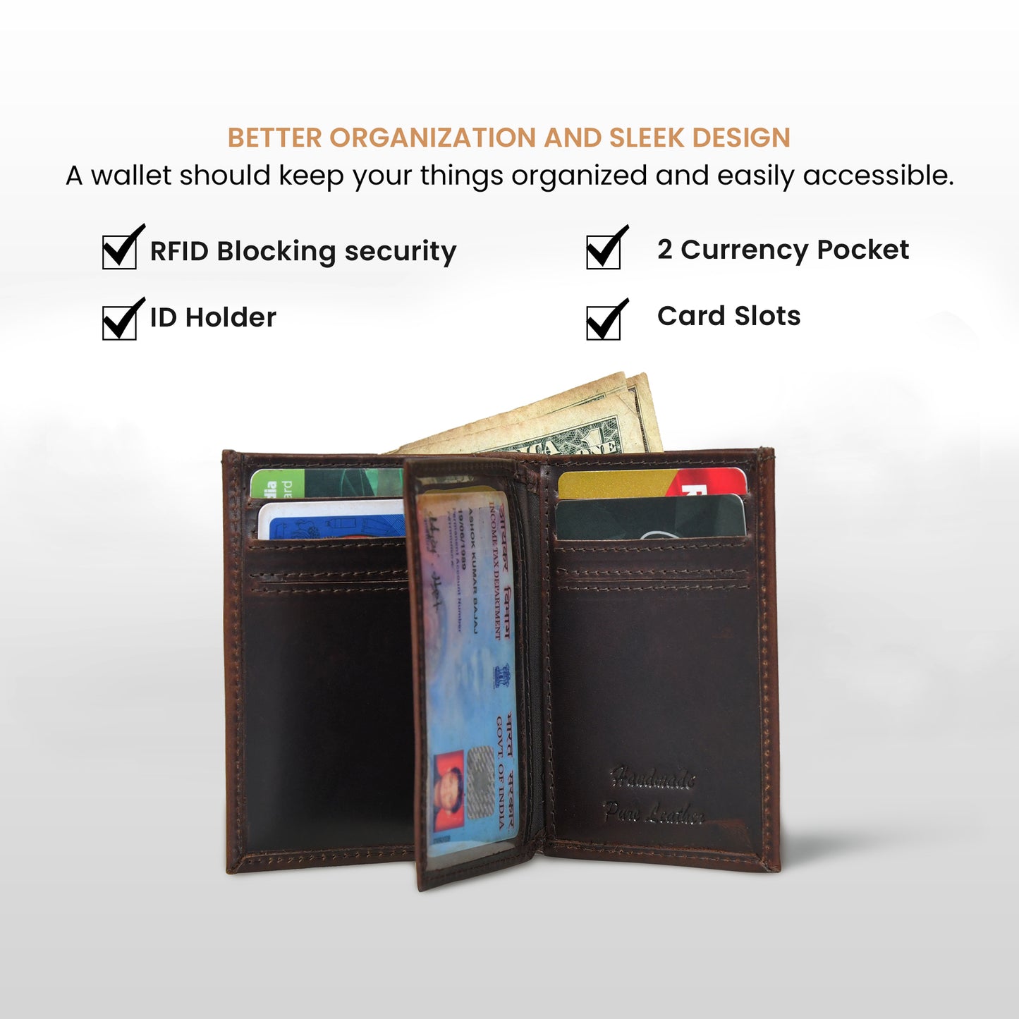 RustFold Leather Wallet - Dark Brown