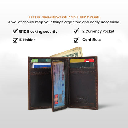 RustFold Leather Wallet - Dark Brown