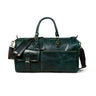 Forest Green Leather Duffle Bag - front view, handcrafted buffalo leather | Hema Emporium