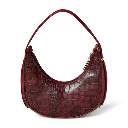 Half Moon Leather Party Bag for Women | Croc Shoulder Bag