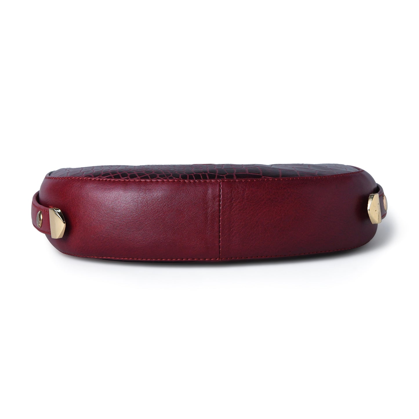 Half Moon Leather Party Bag for Women | Croc Shoulder Bag