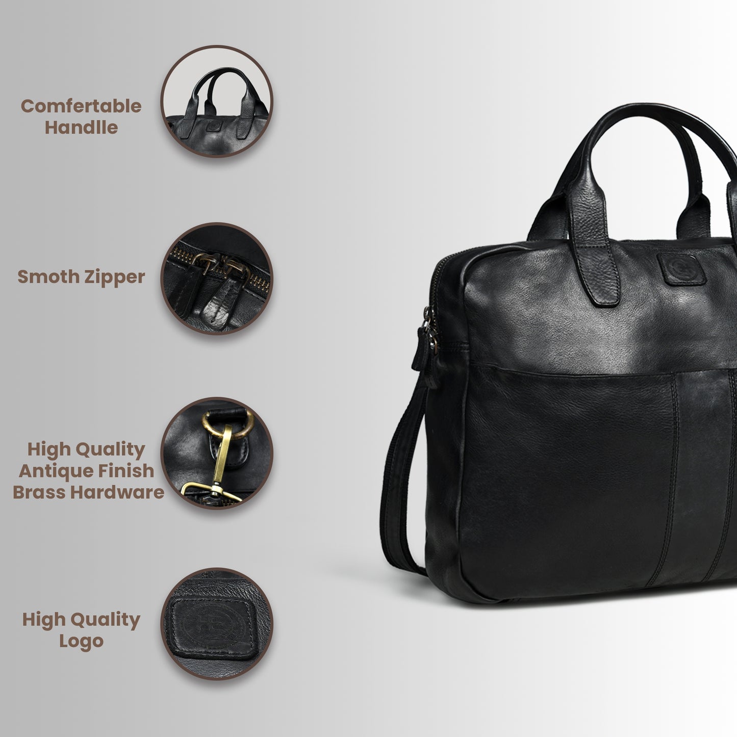SaddleStone Executive Laptop Bag - Black