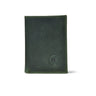 Forest Green Slim Leather Fold Wallet - front view, handcrafted buffalo leather | Hema Emporium