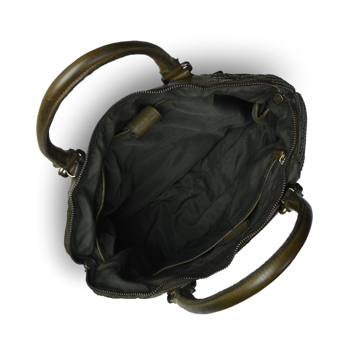 Handwoven Leather Tote Bag for Women with Trolley Sleeve