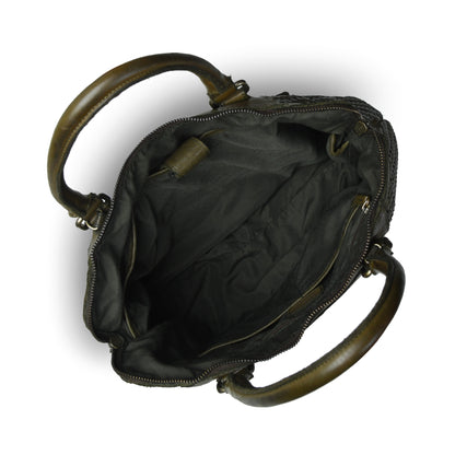 Handwoven Leather Tote Bag for Women with Trolley Sleeve