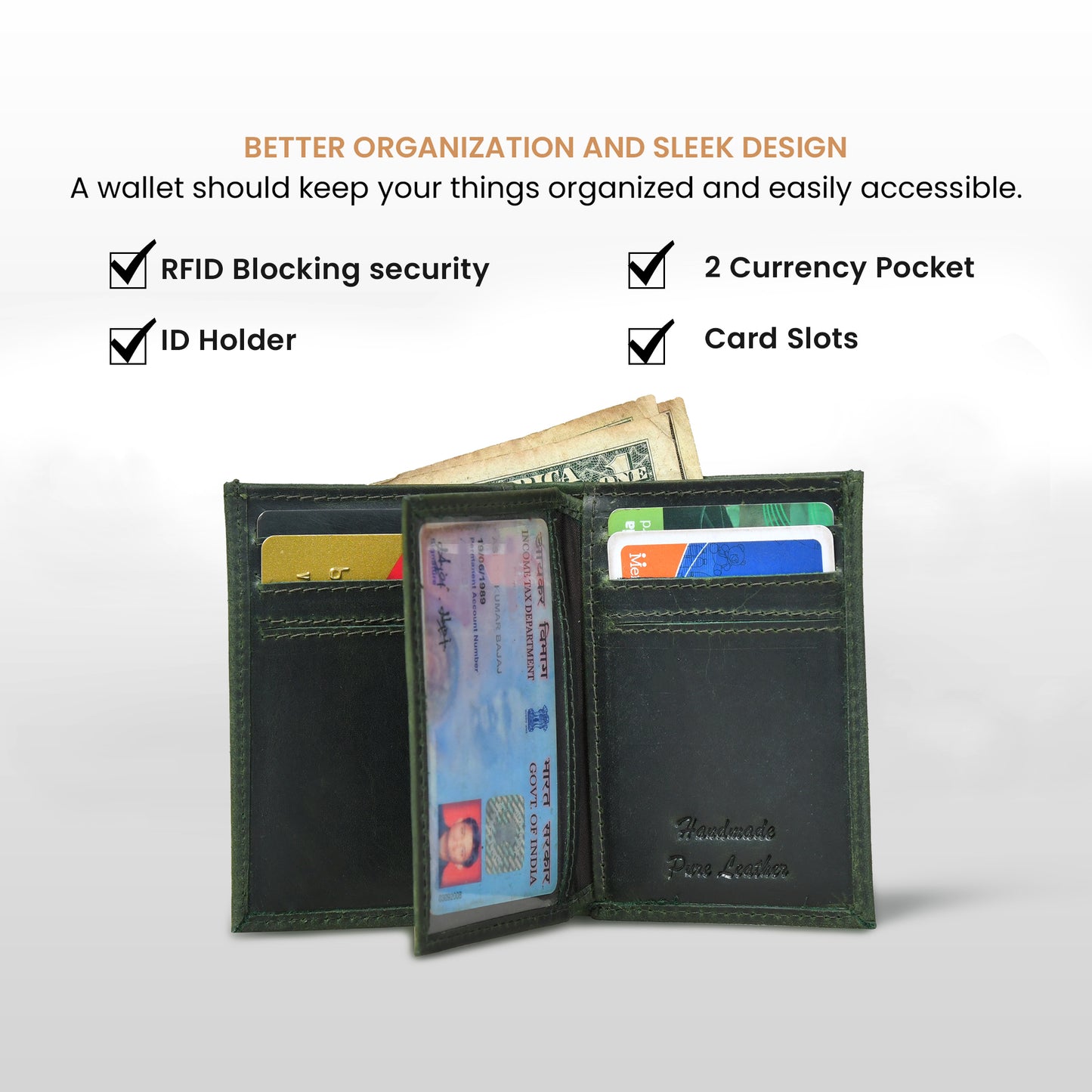 RustFold Leather Wallet - Forest Green