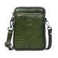 Olive Green Leather Sling Bag - front view, handcrafted buffalo leather | Hema Emporium