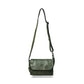 Olive Green Leather Fold Crossbody Bag - front view, handcrafted buffalo leather | Hema Emporium