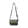 Olive Green Leather Fold Crossbody Bag - front view, handcrafted buffalo leather | Hema Emporium