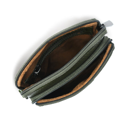 Croc Emposed Sling Bag - Olive Green