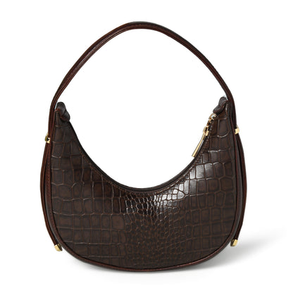 Half Moon Leather Party Bag for Women | Croc Shoulder Bag