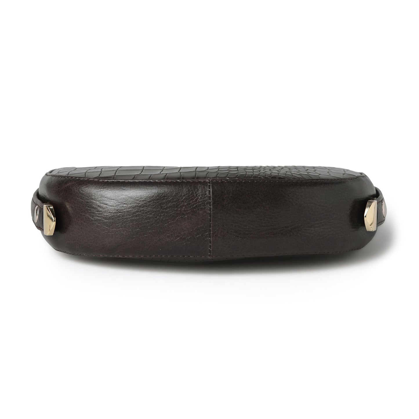 Half Moon Leather Party Bag for Women | Croc Shoulder Bag