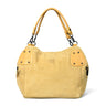 Yellow leather bag - front view, handcrafted buffalo leather | Hema Emporium
