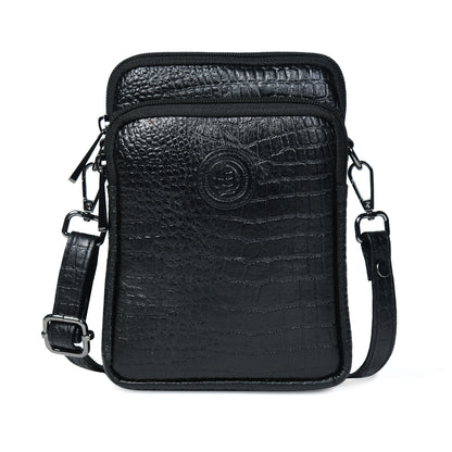 Croc Emposed Sling Bag - Black