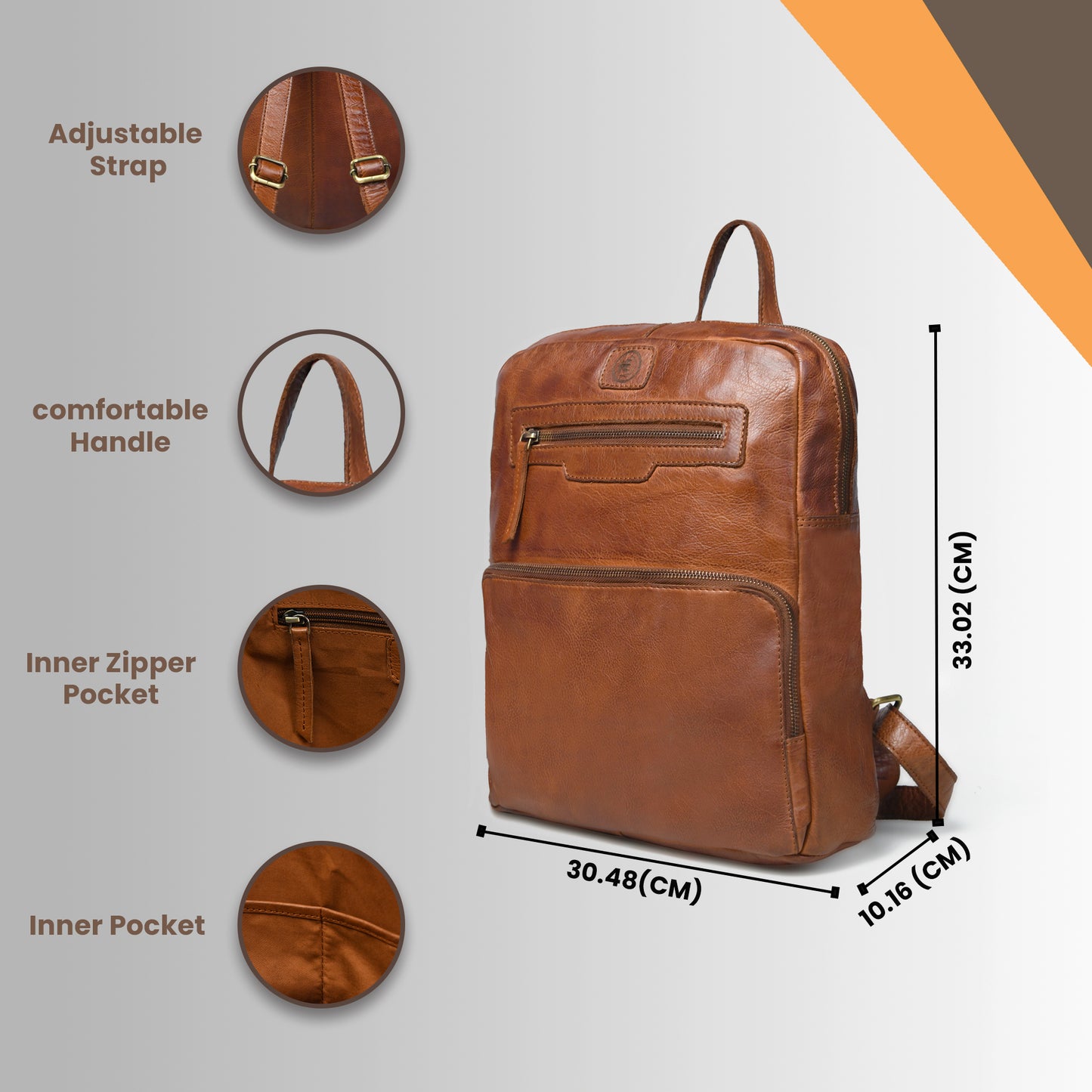The Ashford - Minimalist Leather Backpack for Men