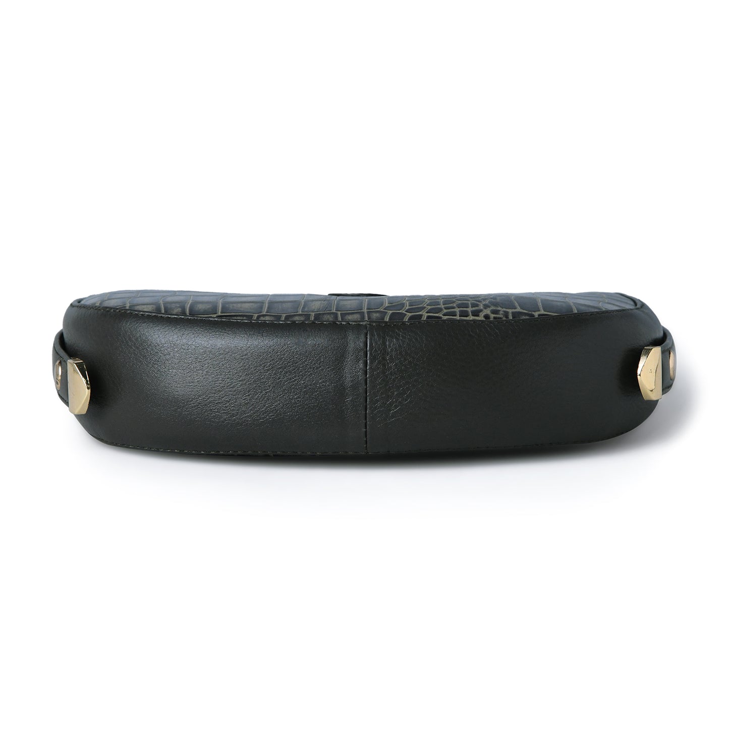 Half Moon Leather Party Bag for Women | Croc Shoulder Bag