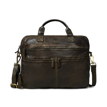 Classic Leather Laptop Bag - Tan Brown